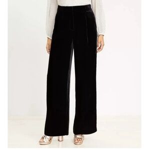 LOFT High Waist Velvet Wide-Leg Pants